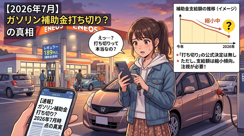 ガソリン補助金は打ち切りなのか?2026年7月時点の最新状況