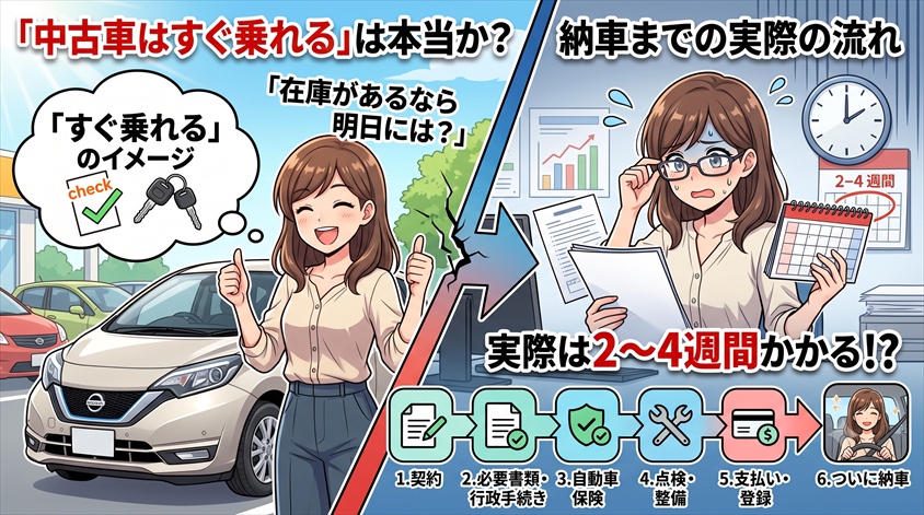 「中古車はすぐ乗れる」は本当か?納車までの実際の流れ