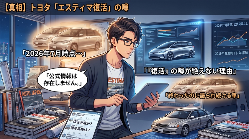 トヨタ「エスティマ復活」の噂、2026年7月時点の真相は?