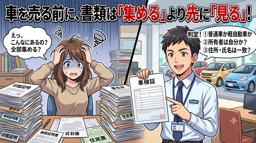 車を売る前に、書類は「集める」より先に「見る」