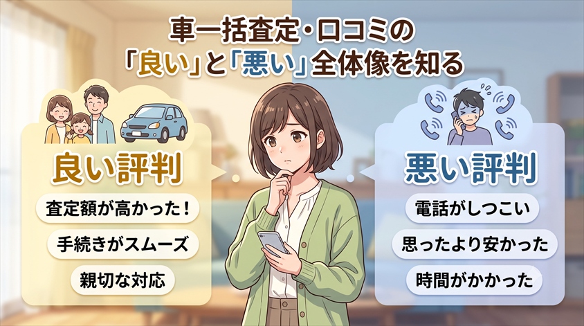 車の一括査定、口コミで語られる「良い評判」と「悪い評判」の全体像