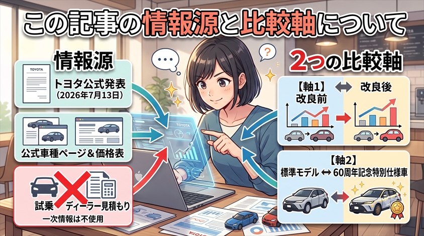 この記事の情報源と比較軸について