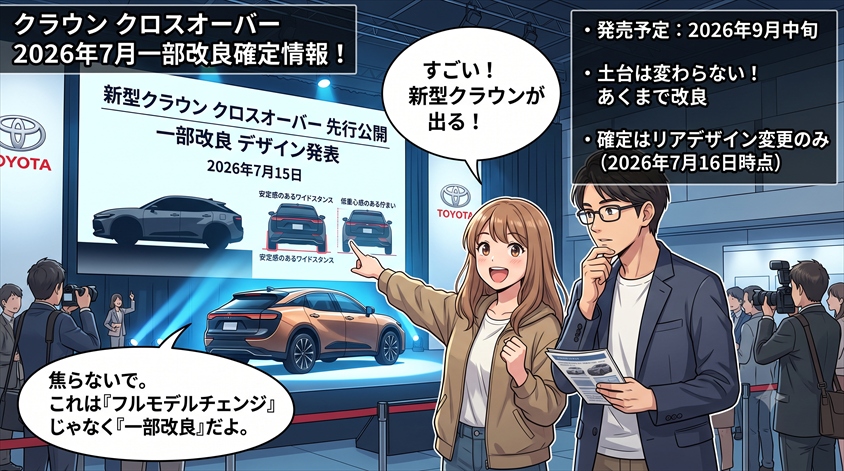 2026年7月15日、トヨタが新型クラウン クロスオーバーを先行公開【確定情報
