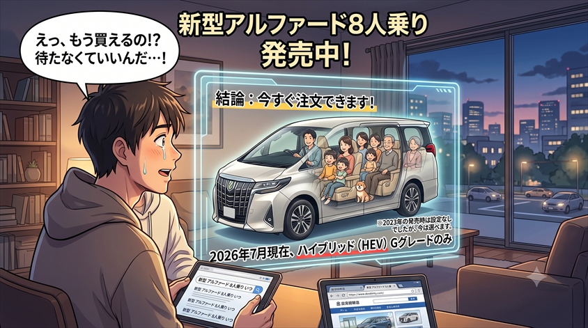 新型アルファードの8人乗りはもう発売されている【結論】