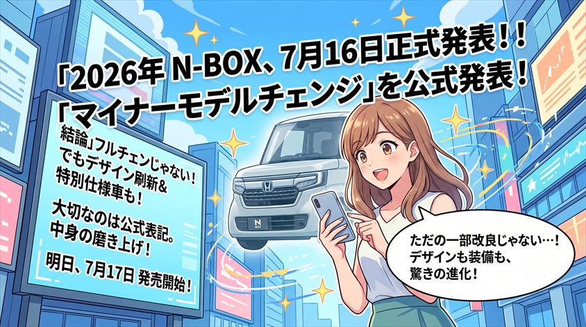 【結論】2026年N-BOX、7月16日に正式発表——今分かっていることまとめ