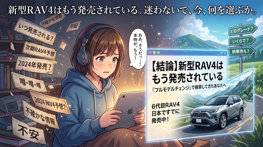 【結論】新型RAV4はもう発売されている——「フルモデルチェンジ」で検索してきたあなたへ