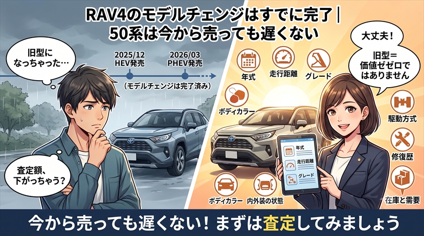 RAV4のモデルチェンジはすでに完了|50系は今から売っても遅くない
