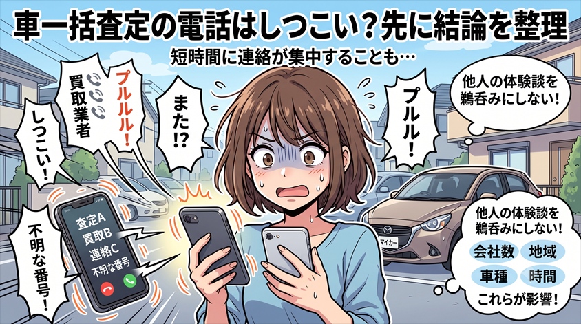 車一括査定の電話はしつこい?先に結論を整理