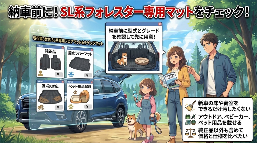 納車前に先に確認したいのはSL系専用フロアマット