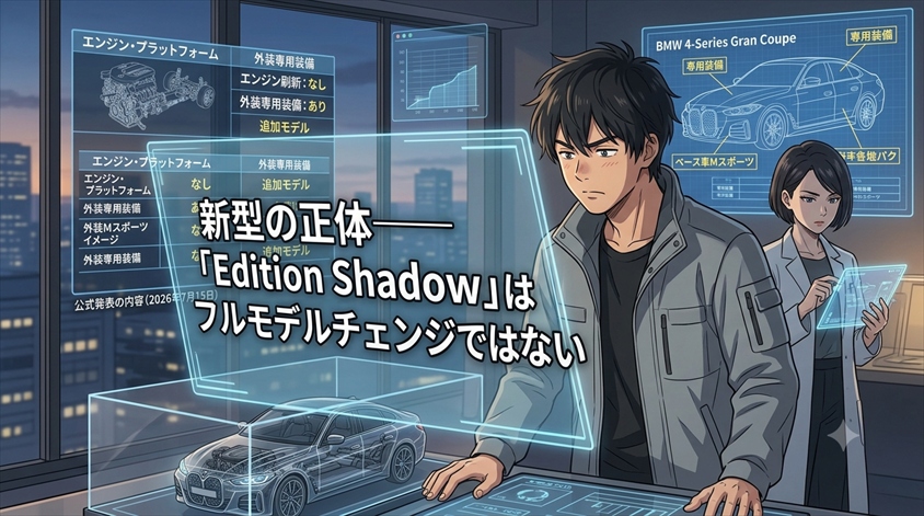 2026年7月15日発表の「新型」の正体――Edition Shadowはフルモデルチェンジではない