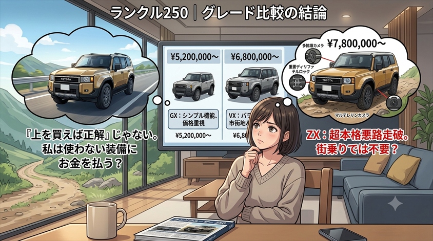 結論から先に｜ランクル250は「上位グレード＝正解」ではない