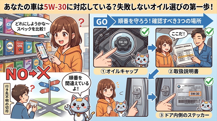 あなたの車は5W-30に対応している?確認すべき3つの場所