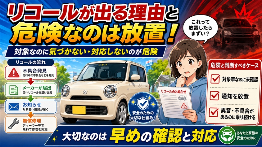 リコールが出る理由と、危険と判断すべきケース