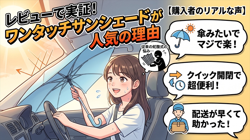 購入者レビューから見るワンタッチ式の使い心地