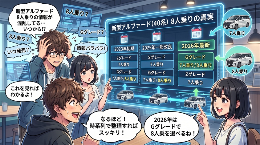 新型アルファード8人乗りの歴史を時系列で整理