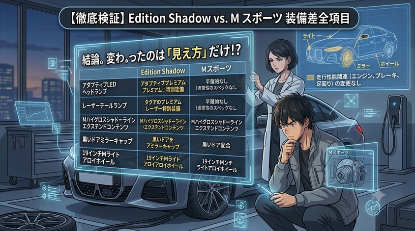 Edition Shadowで何が変わったのか――Mスポーツとの装備差を1項目ずつ検証する