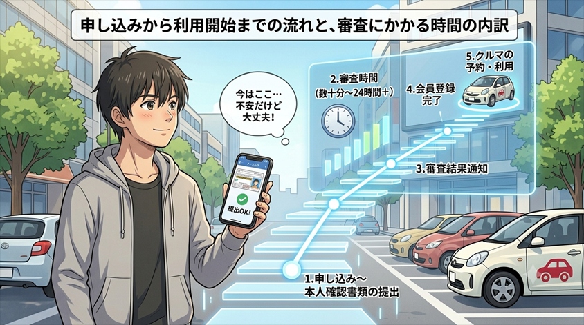申込みから利用開始までの流れと、審査にかかる時間の内訳