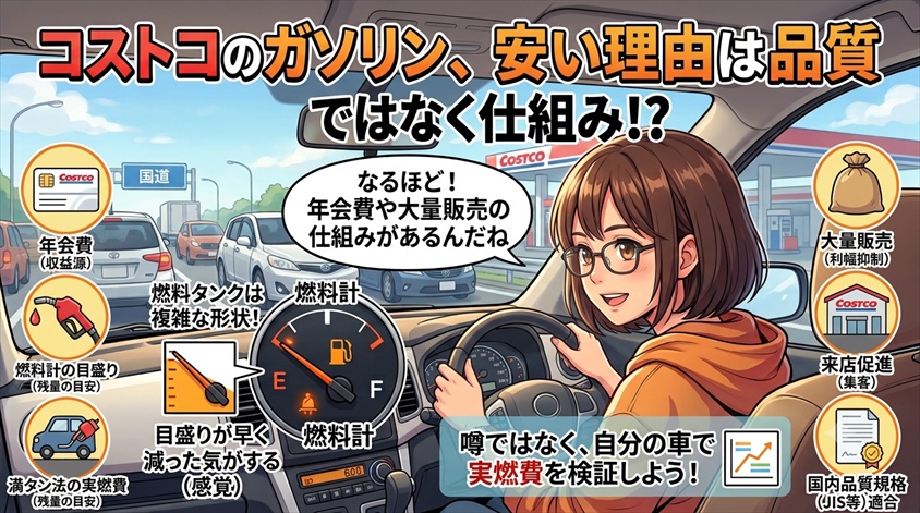 コストコのガソリンが安い理由と品質への考え方