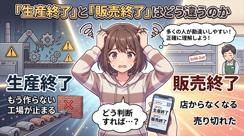 「生産終了」と「販売終了」はどう違うのか