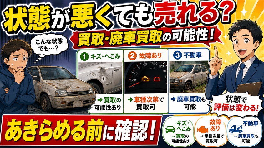 状態別に見る、買取・廃車買取の可能性