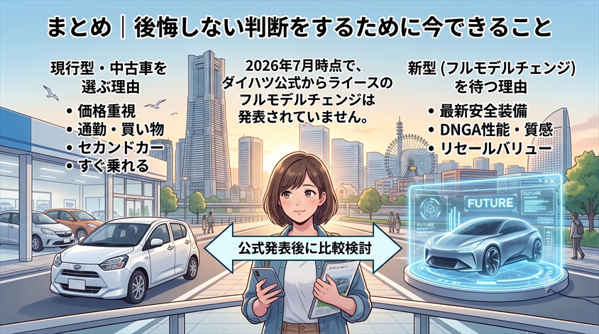 まとめ|後悔しない判断をするために今できること