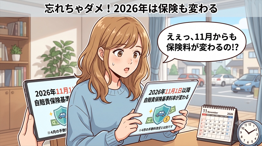 2026年11月1日以降:自賠責保険基準料率が変わる