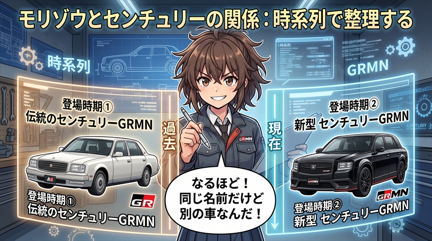 モリゾウとセンチュリーの関係を時系列で整理する