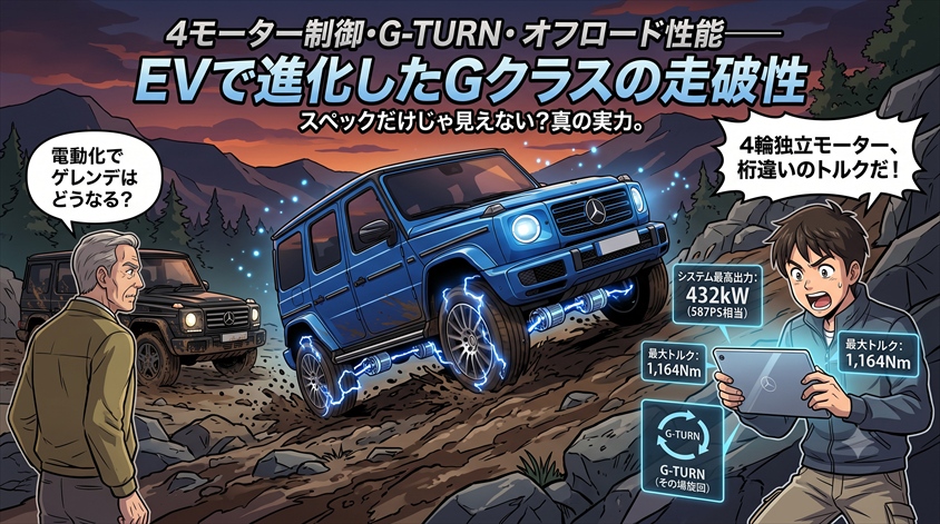 4モーター制御・G-TURN・オフロード性能——EVで進化したGクラスの走破性