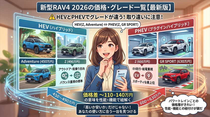 新型RAV42026の価格・グレード一覧【最新版】