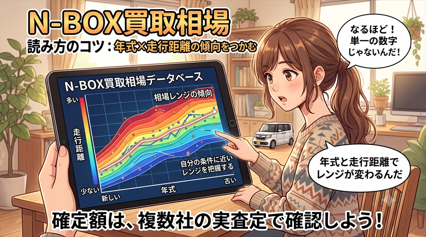【年式別・走行距離別】N-BOX買取相場データベースの読み方