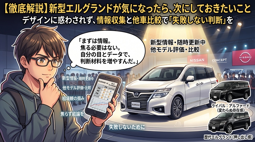 新型エルグランドが気になったら、次にしておきたいこと