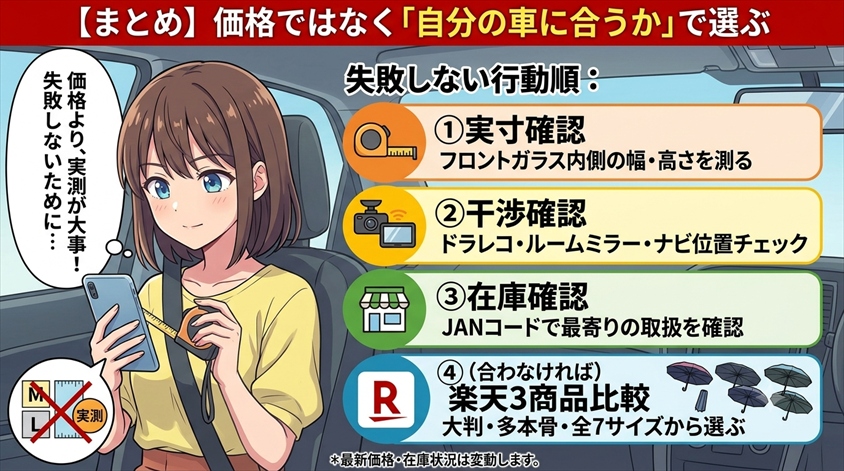 まとめ──価格ではなく「自分の車に合うか」で選ぶ