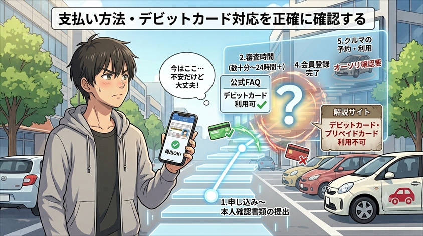 支払い方法・デビットカード対応を正確に確認する