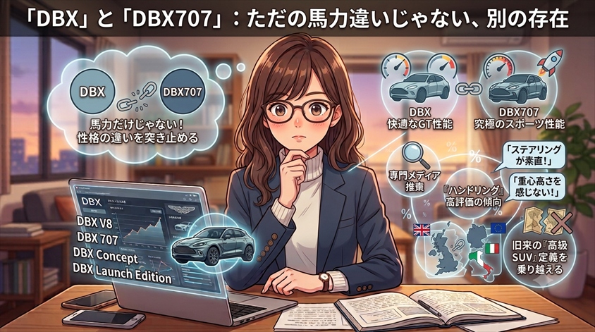 DBXとDBX707、何が違う?現行ラインアップと選び分け
