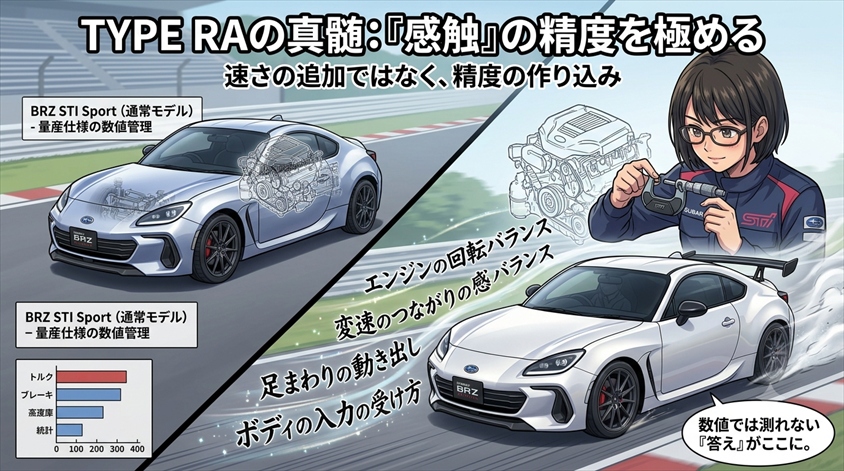 TYPE RAと通常のBRZ STI Sportは何が違うのか―装備・仕様を比較する