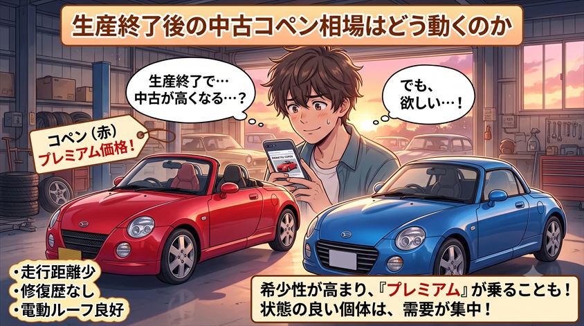 生産終了後の中古コペン相場はどう動くのか