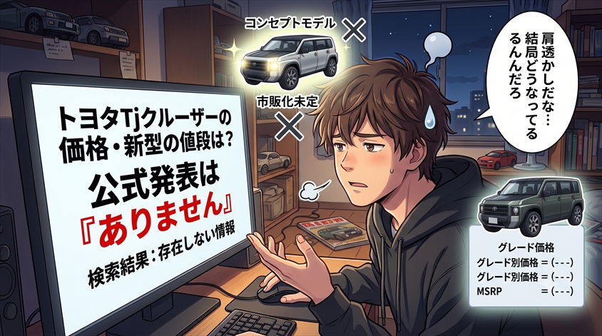 トヨタ Tjクルーザーの価格・新型の値段は決まっているのか