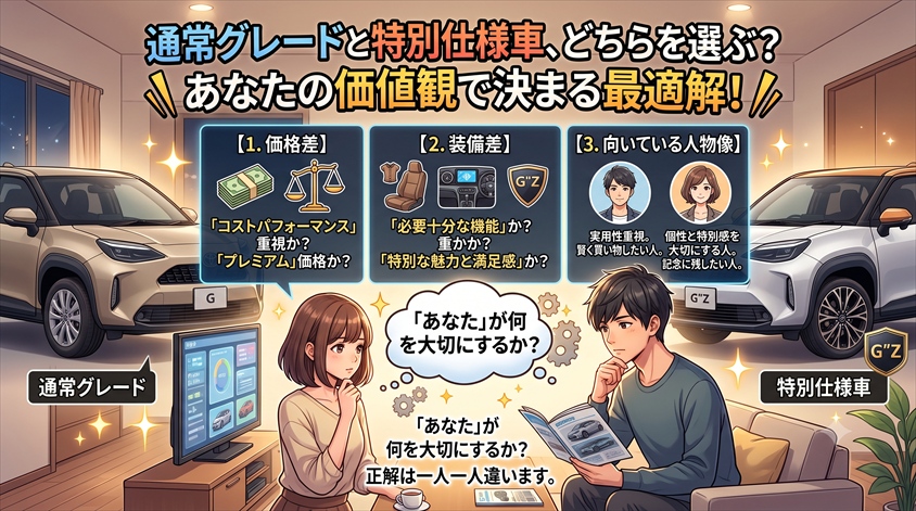 通常グレードと比較するときの判断軸