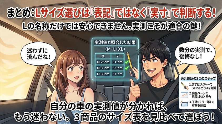 まとめ：Lサイズ選びは「表記」ではなく「実寸」で判断する