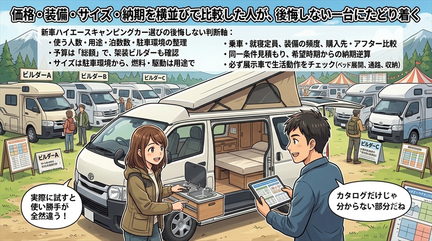 まとめ｜価格・装備・サイズ・納期を横並びで比較した人が、後悔しない一台にたどり着く