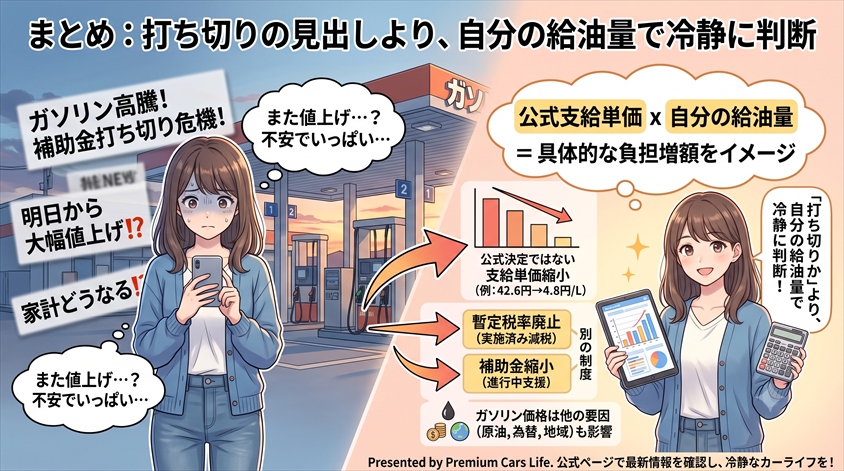 まとめ:打ち切りの見出しより、自分の給油量で判断する