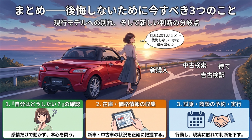 まとめ——後悔しないために今すべき3つのこと