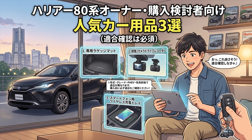 ハリアー80系オーナー・購入検討者向け 人気カー用品3選(適合確認は必須)