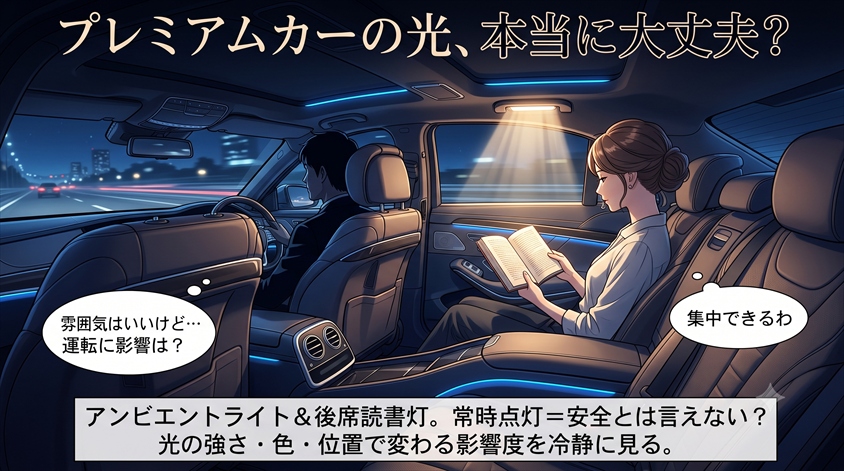 プレミアムカーのアンビエントライトや後席読書灯は大丈夫?