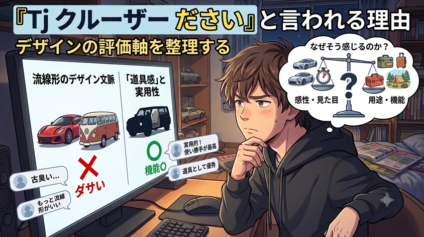 「Tj クルーザー ださい」と言われる理由 デザインの評価軸を整理する