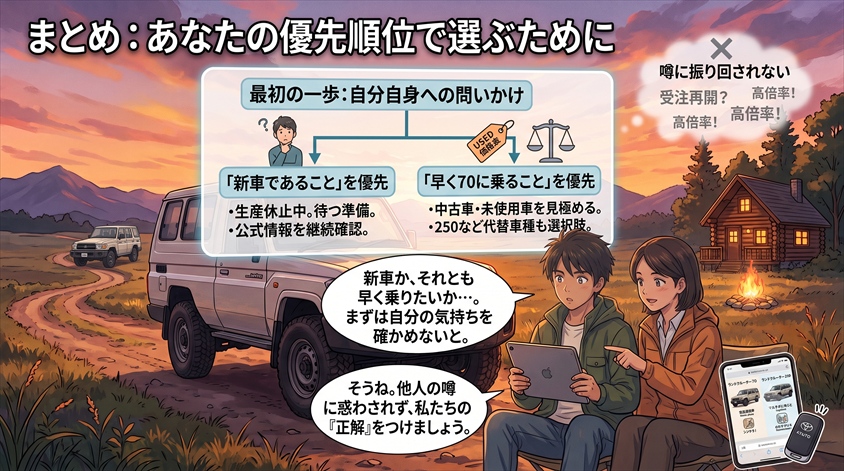 まとめ:あなたの優先順位で選ぶために