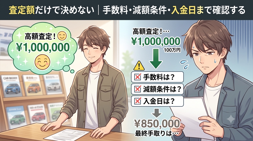 査定額だけで決めない|手数料・減額条件・入金日まで確認する