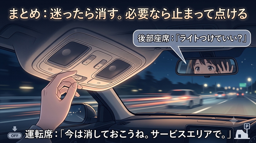 まとめ:迷ったら消す。必要なら止まって点ける