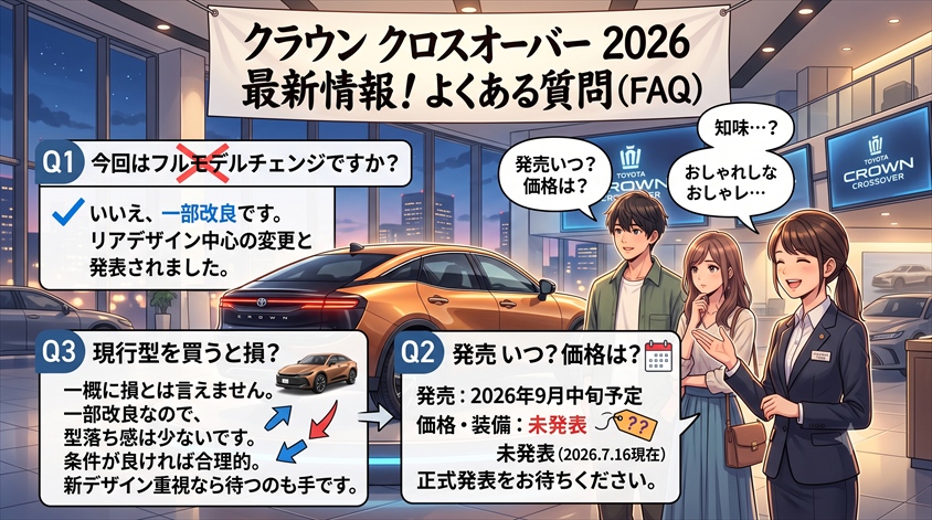 クラウン クロスオーバー2026最新情報についてのよくある質問
