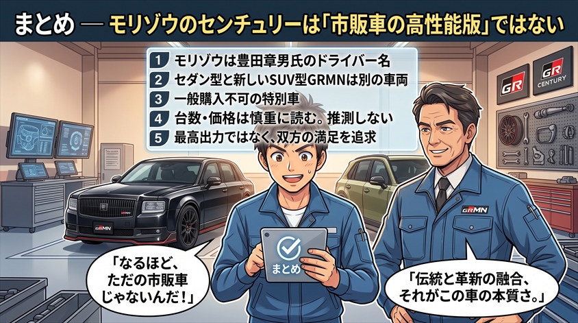 まとめ ― モリゾウのセンチュリーは「市販車の高性能版」ではない